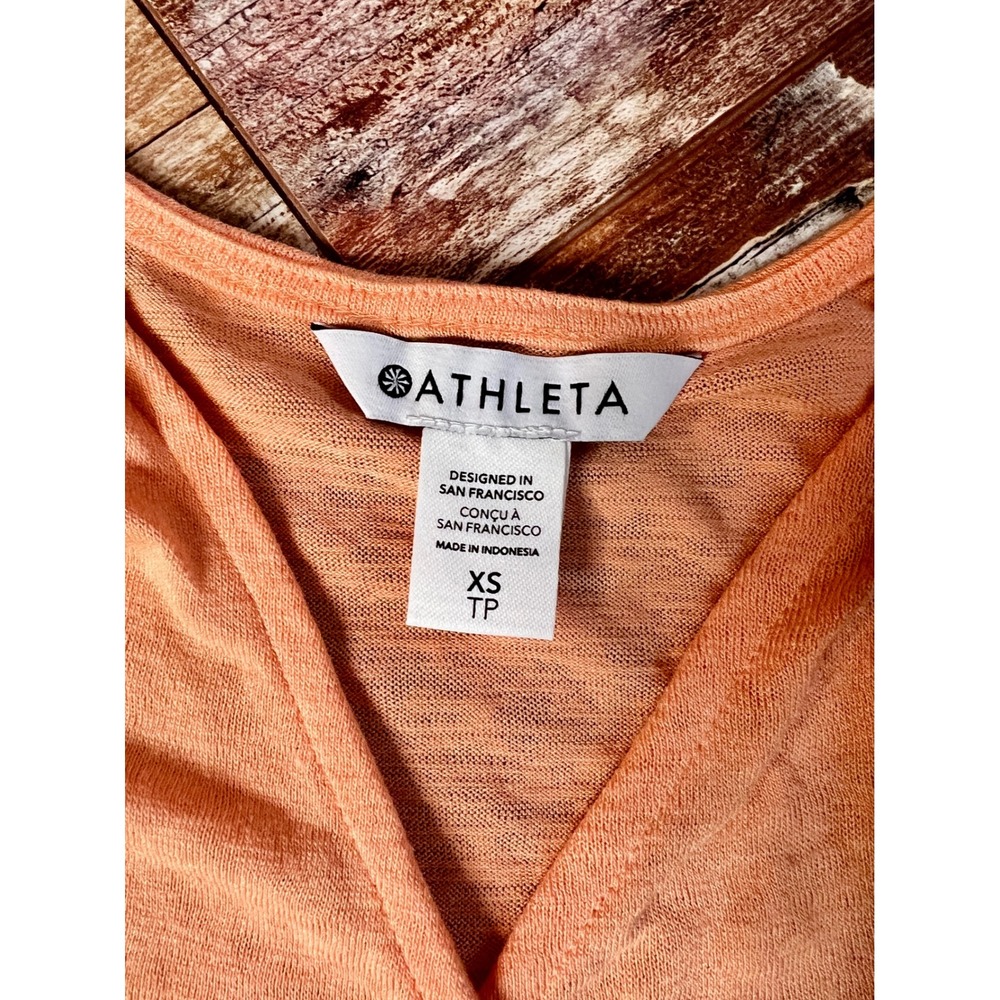 Athleta Breezy Wrap Tank Top XS Peach Sleeveless Modal Blend Lightweight - Picture 4 of 10